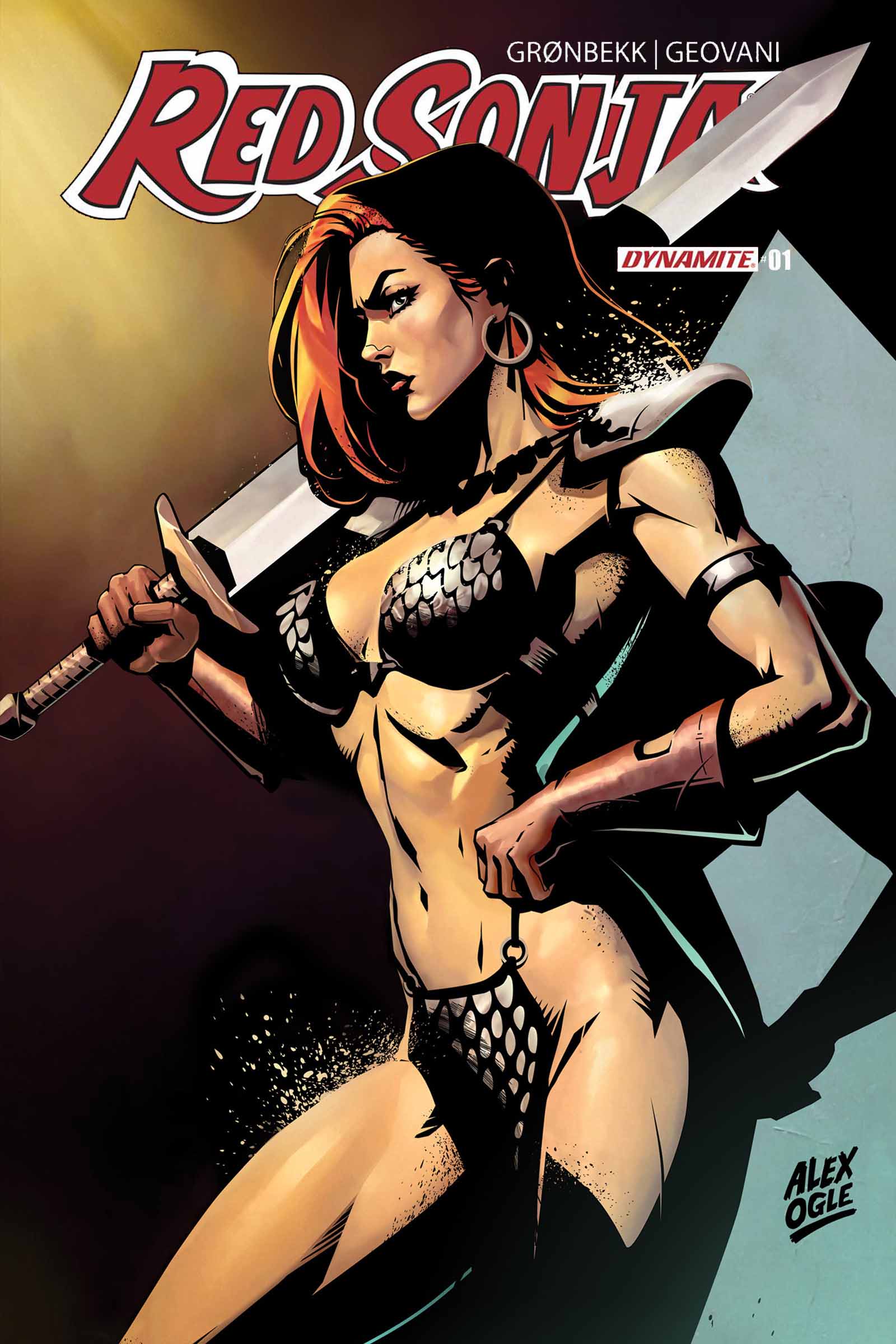 Red Sonja variant comic book cover illustration by Alex Ogle